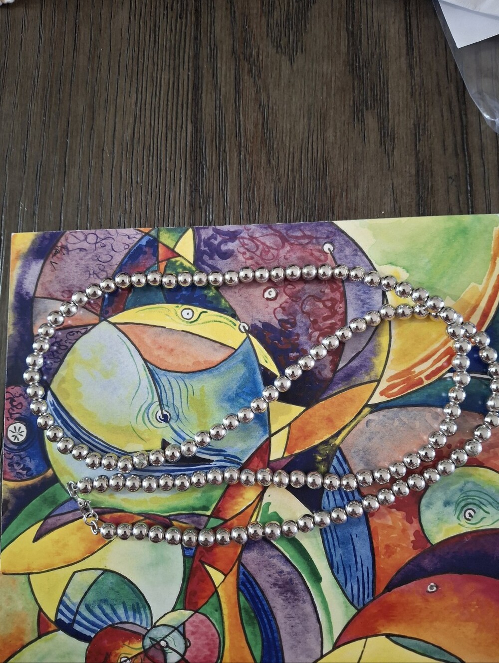 Monet Silver Beaded Necklace - Silver